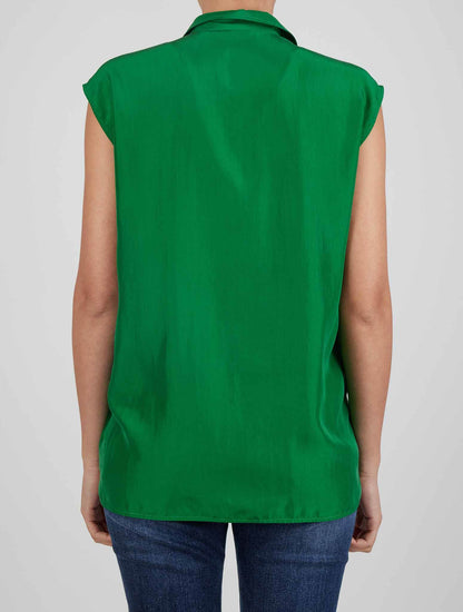 Kiton zelená hedvábná košile