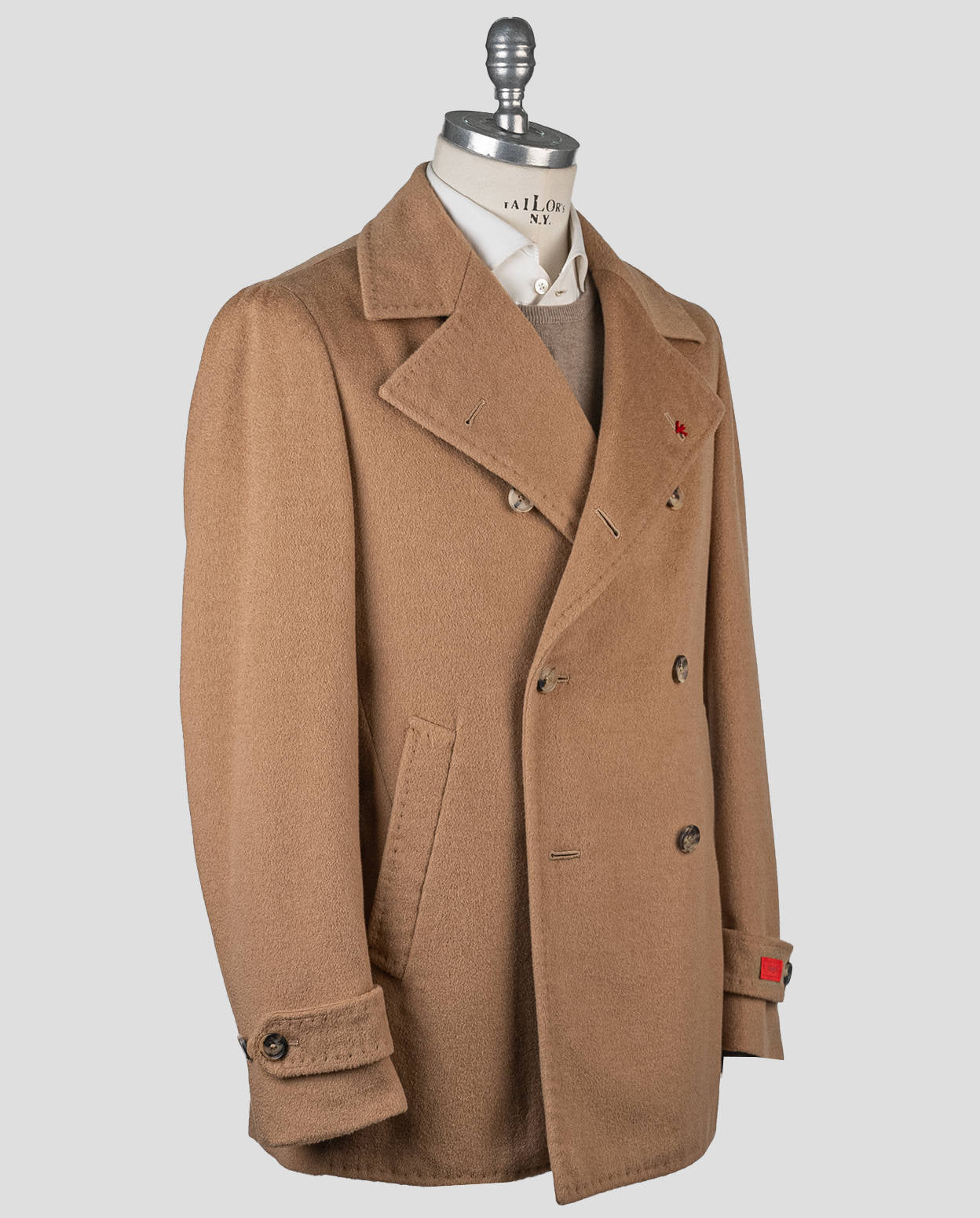 Manteau en cachemire marron Isaia