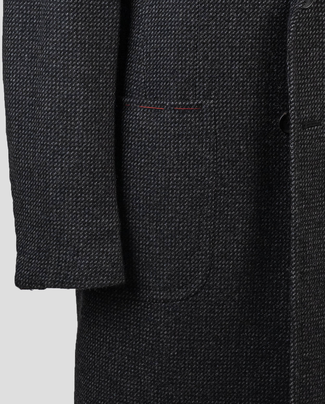 Isaia Black Cashmere Overcoat