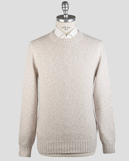 Brunello Cucinelli Beige Lambs wolle Kaschmir pullover Crewneck