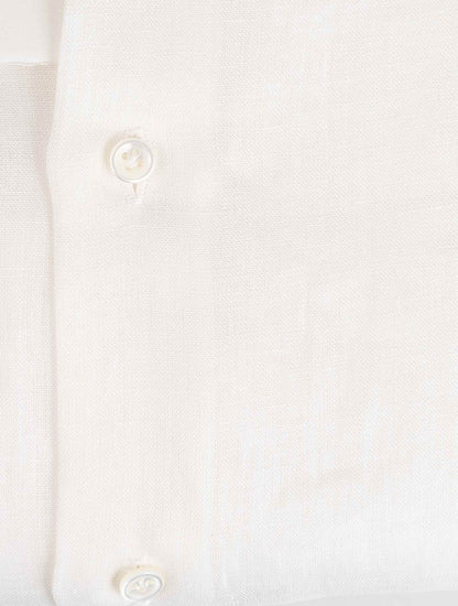 Luigi borrelli balti medvilniniai lininiai marškiniai