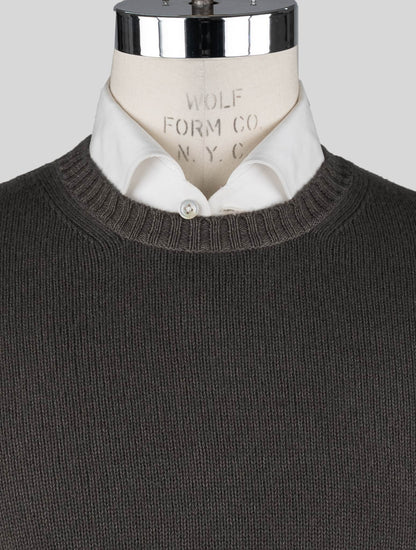 Коричневый свитер из натуральной шерсти Malo с круглым вырезом