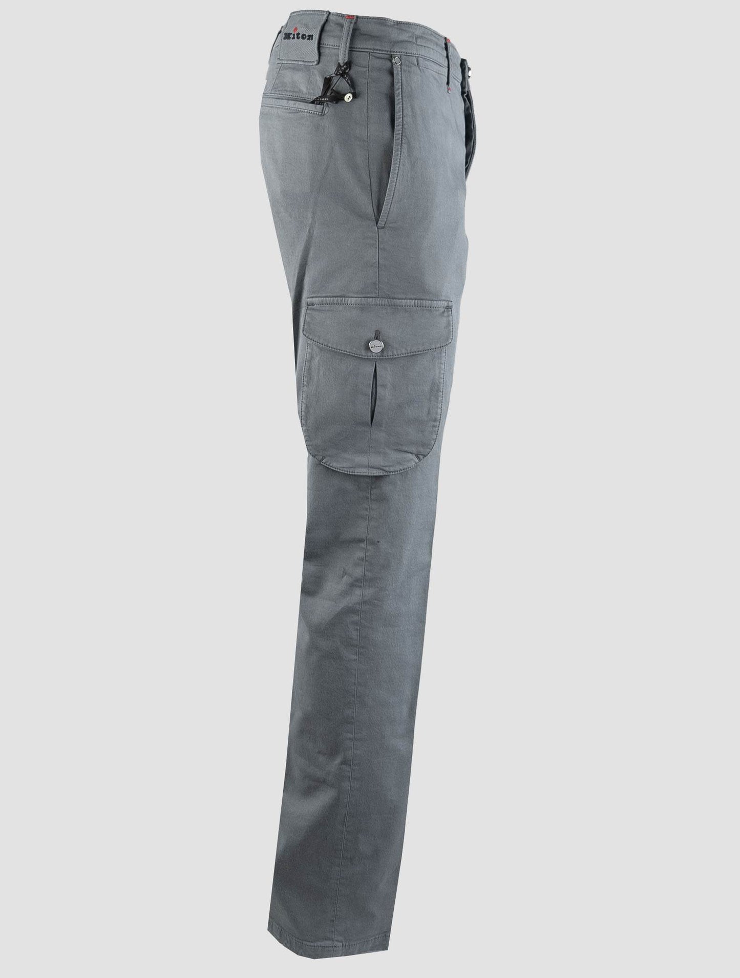 Pantalones cargo de algodón gris claro de Kiton Ea