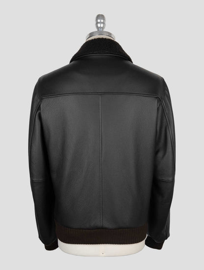 체사레 아톨리니 브라운 가죽 코트