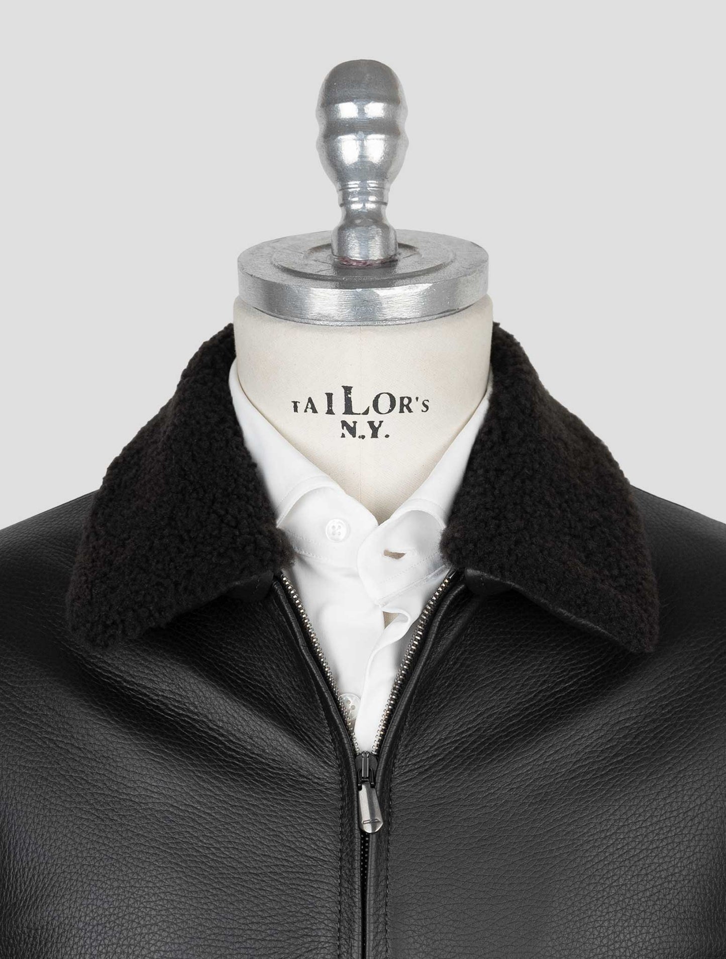 체사레 아톨리니 브라운 가죽 코트