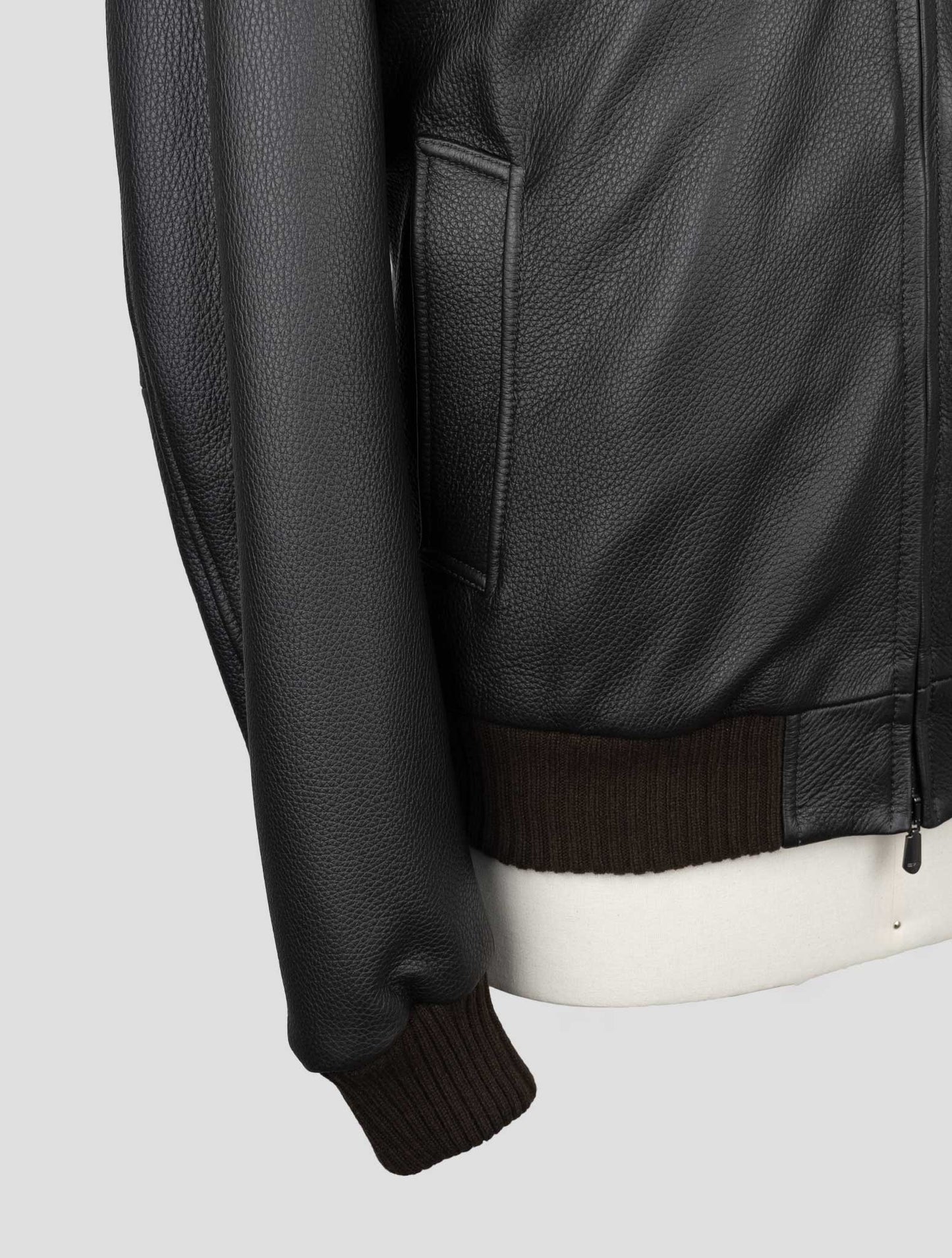 체사레 아톨리니 브라운 가죽 코트