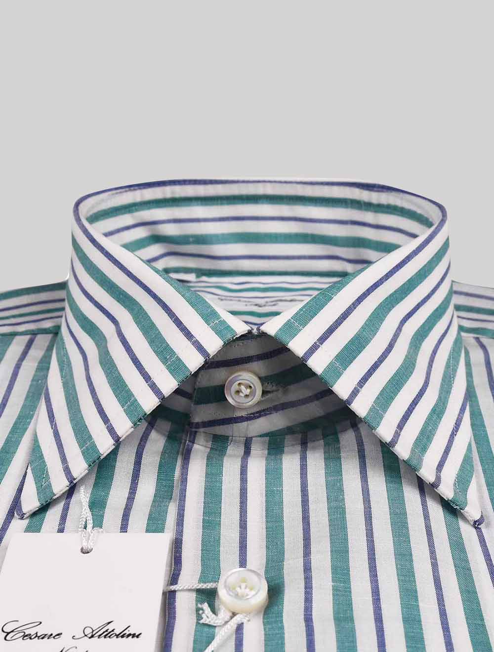 Cesare Attolini daudzkrāsains lina kokvilnas krekls