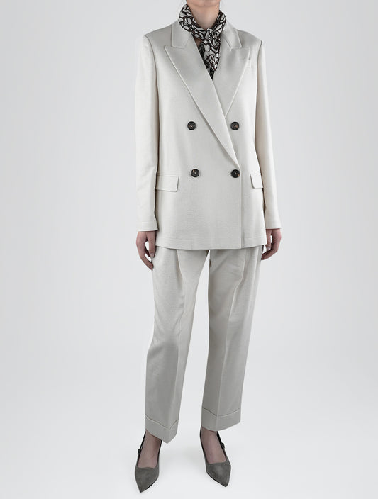 Brunello Cucinelli Beige Cotton Viscose Pl Pa Blazer