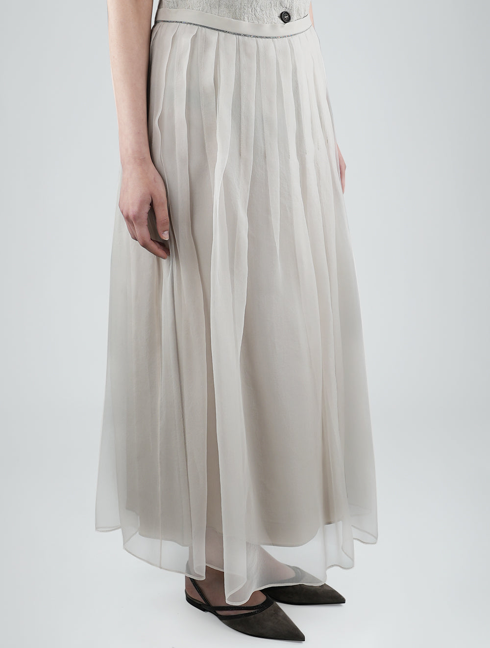 Brunello Cucinelli Bež svilena suknja Žena