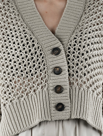 Brunello cucinelli smėlio spalvos medvilninis megztinis moteris