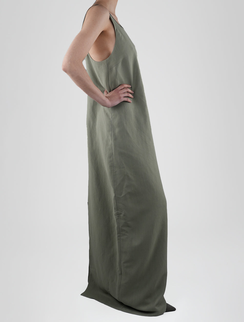 Brunello Cucinelli groene viscose linnen jurk vrouw 