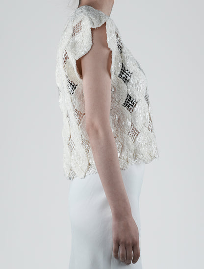 برونيلو كوتشينيلي أبيض الكتان الحرير با سترة V الرقبة امرأة