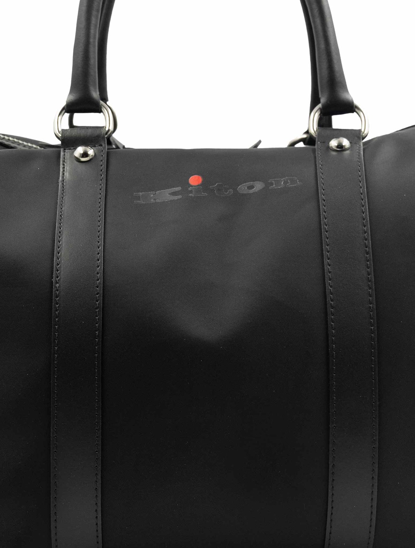 Kiton Black Pa Pc Leather Travel Bag