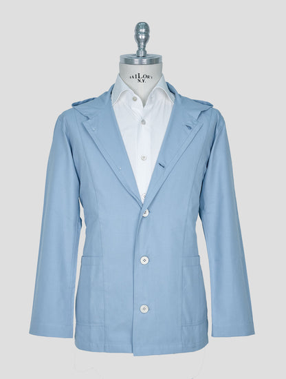 Kiton Light Blue Cotton Overshirt Luca