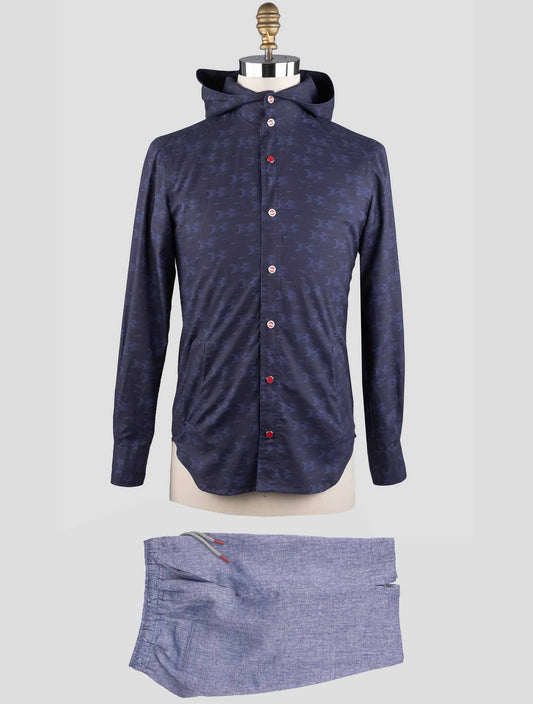 Kiton Matching Outfit - Blue Mariano and Violet Short Pants Tracksuit