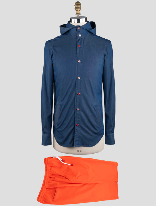 Kitonマッチング衣装-ブルーマリアーノとオレンジショートパンツトラックスーツ