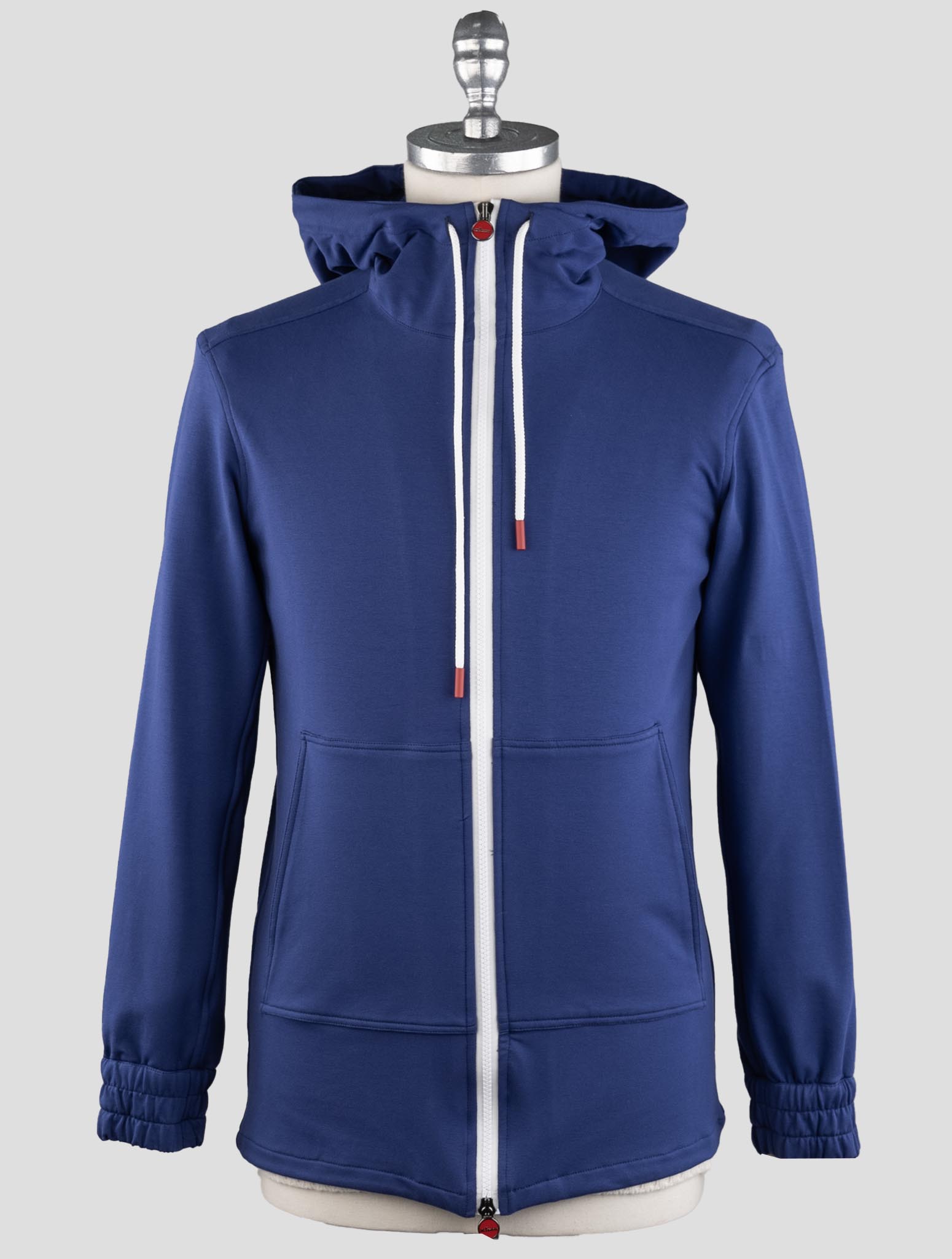 Kiton Umbi cotton zip-up hoodie - Blue