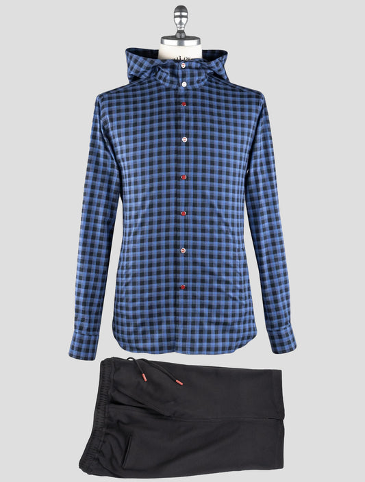 Kiton Matching Outfit-Survêtement Mariano Bleu et Pantalon Court Noir