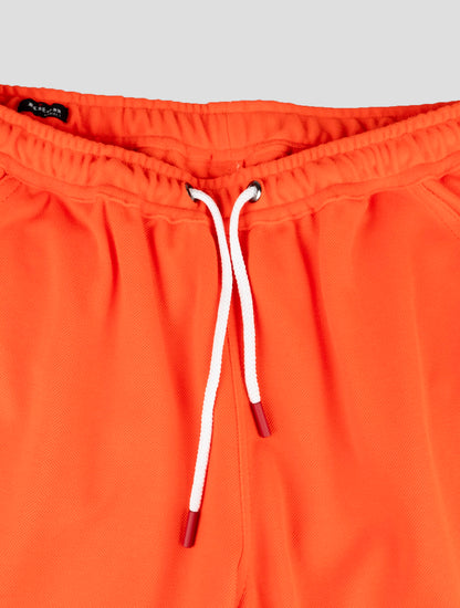 Kiton Matching Outfit - White Umbi and Orange Short Pants Tracksuit