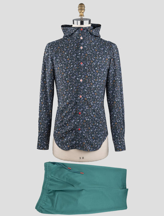 Kiton Matching Outfit - Multicolor Mariano and Green Short Pants Tracksuit