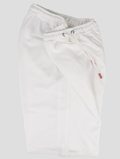 Kiton Matching Outfit-Survêtement Pantalons Courts Bleu Umbi et Blanc
