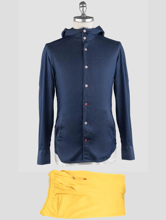 Kiton matchende outfit - Blå Mariano og gul korte bukser træningsdragt