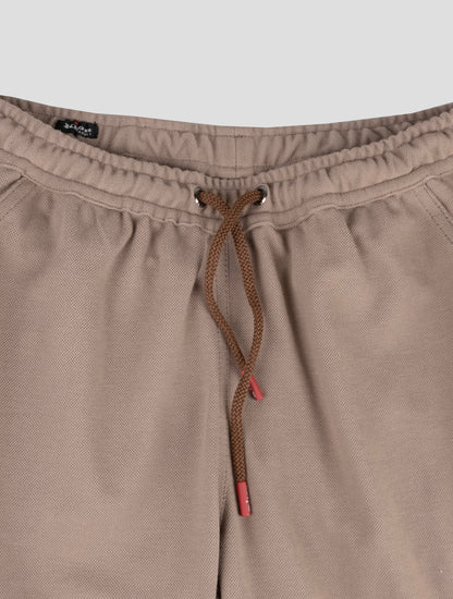 Kiton Matching Outfit - Brown Mariano and Beige Short Pants Tracksuit