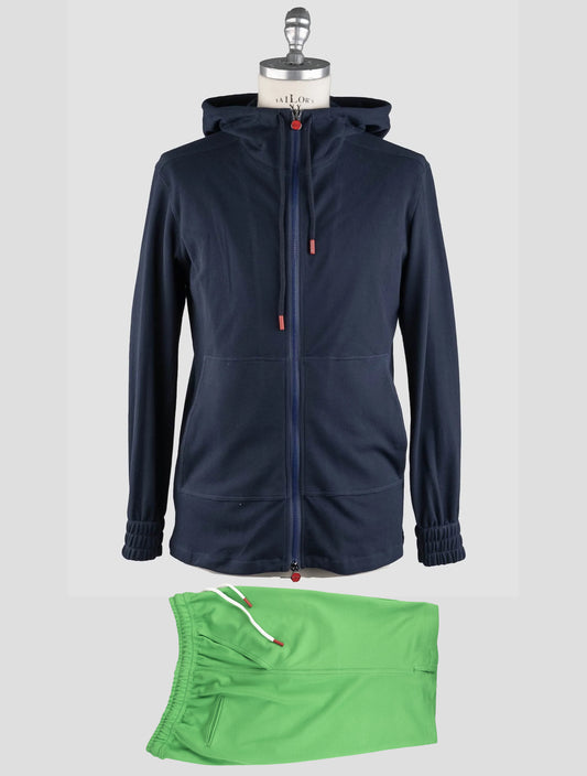 Kiton Matching Outfit - Blue Navy Umbi and Green Short Pants Tracksuit