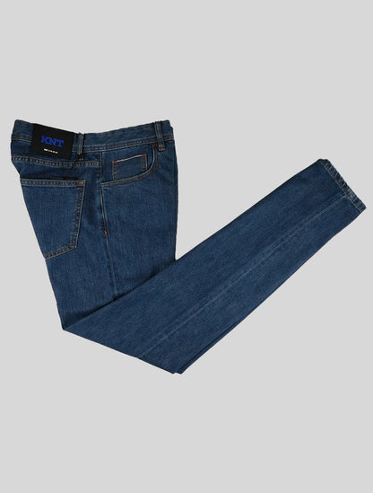 KNT Kiton blauwe katoenen Pe-jeans