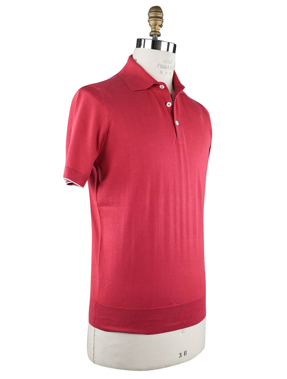 Brunello Cucinelli Poloshirt aus roter Baumwolle