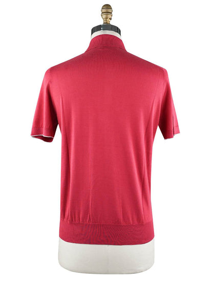 Brunello Cucinelli Poloshirt aus roter Baumwolle