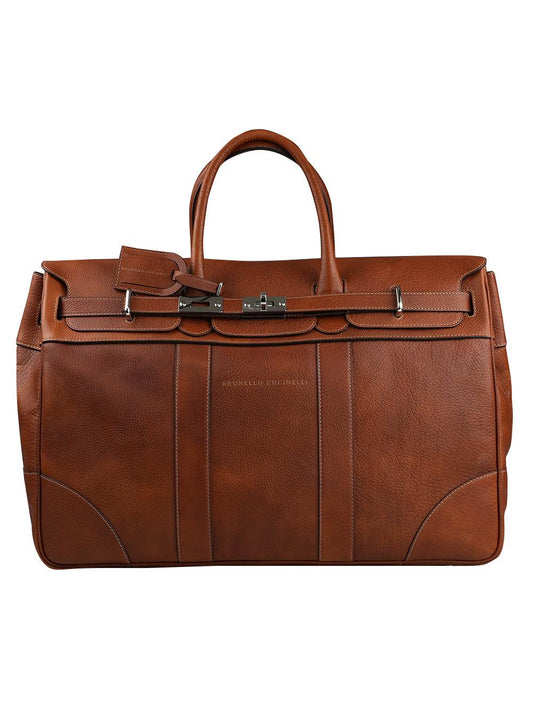 Brunello cucinelli rudos odos kelionių krepšys