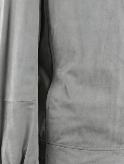 Brunello Cucinelli sivi kožni kaput od brušene kože
