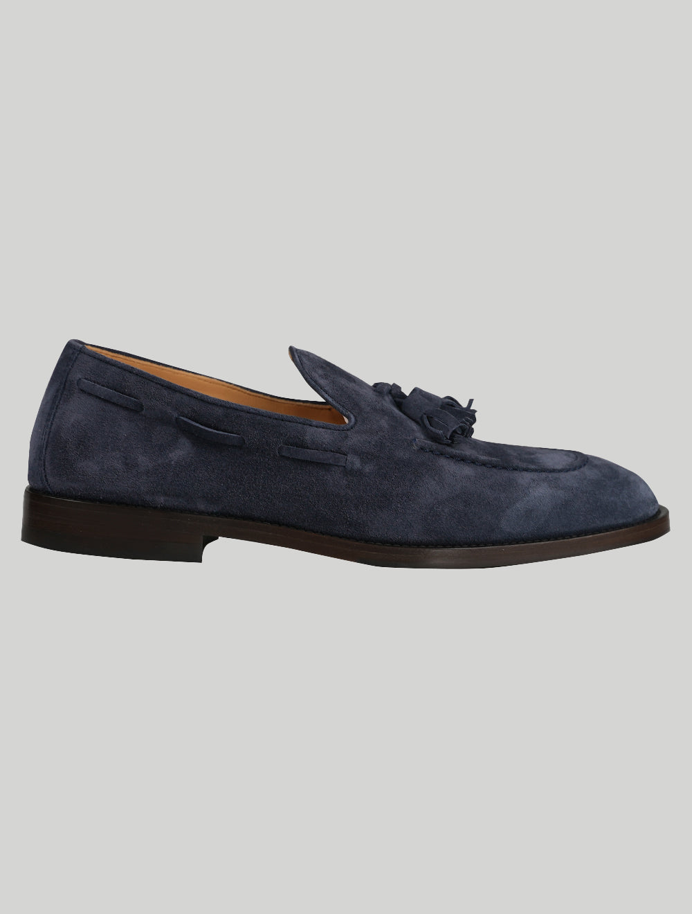 برونيلو كوتشينيلي الأزرق جلد الغزال اللباس الأحذية