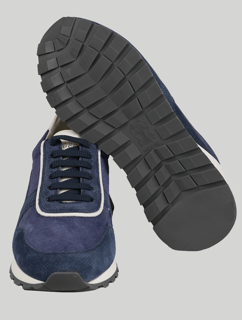 Brunello Cucinelli blå læder ruskind sneakers