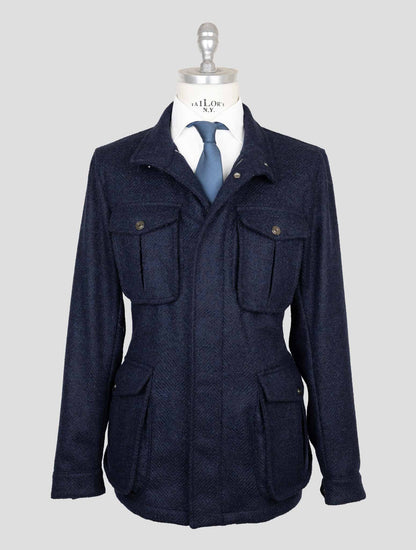 Sartorio Napoli Blue Cashmere Silk Coat