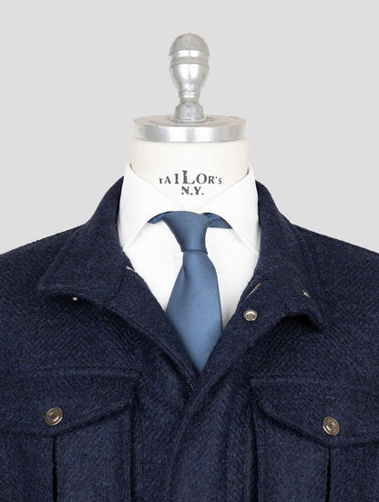 Sartorio Napoli Blue Cashmere Silk Coat