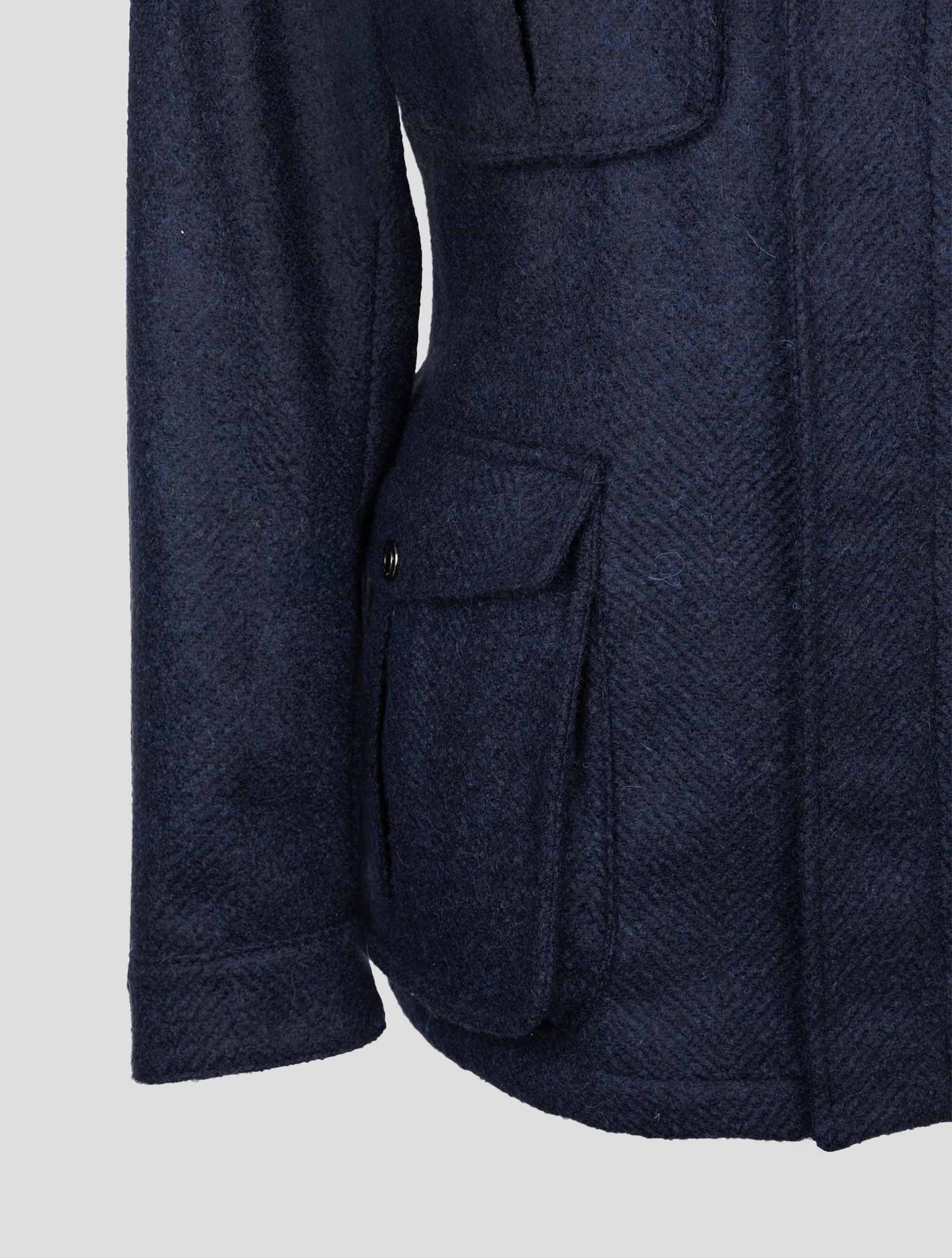 Sartorio Napoli Blue Cashmere Silk Coat