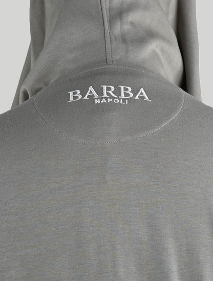 Barba Napoli Серо-коричневый хлопковый свитер Pa Полная молния
