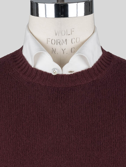 Malo Bourgondische maagdelijke wollen trui met ronde hals