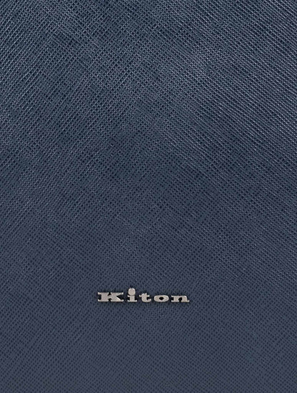 Kiton Blue Navy Leather Document Holder