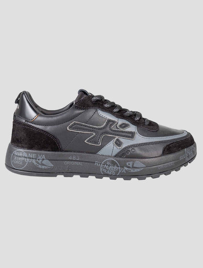 Premiata Black Leather Pu Pa Nylon Sneakers