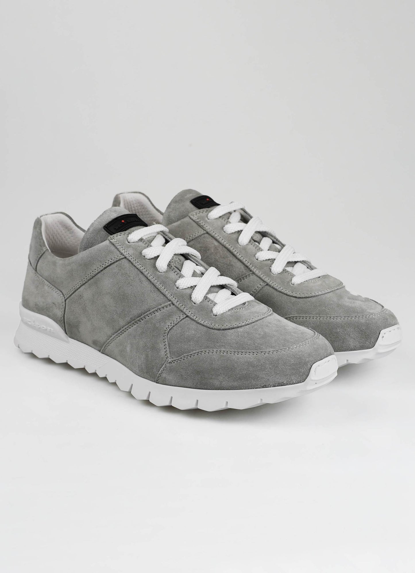Kiton Gray Leather Suede Sneakers
