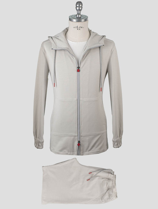 Kiton Gray Cotton Ea Tracksuit Short Pants