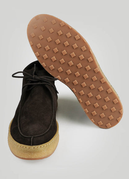 أحذية جلد الغزال البني Kiton