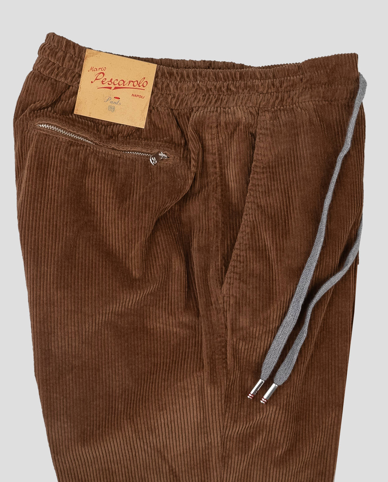 Pantalones de terciopelo Ea de algodón marrón de Marco Pescarolo