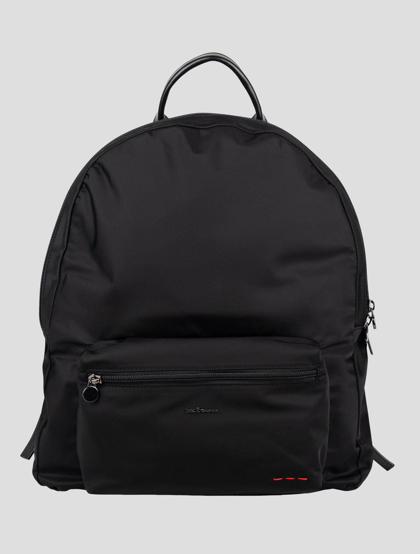 Kiton Black Pa Pc Leather Backpack