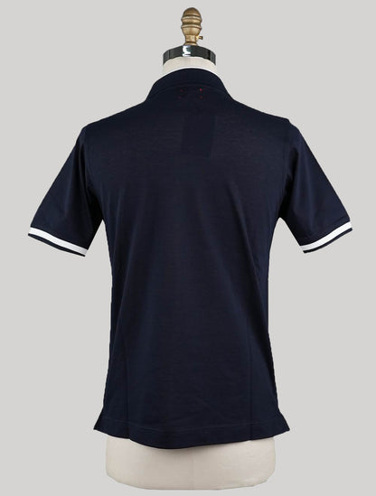 Kiton Blue Navy Cotton Polo Bomuld