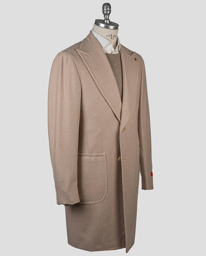 Isaia Beige Wool Overcoat