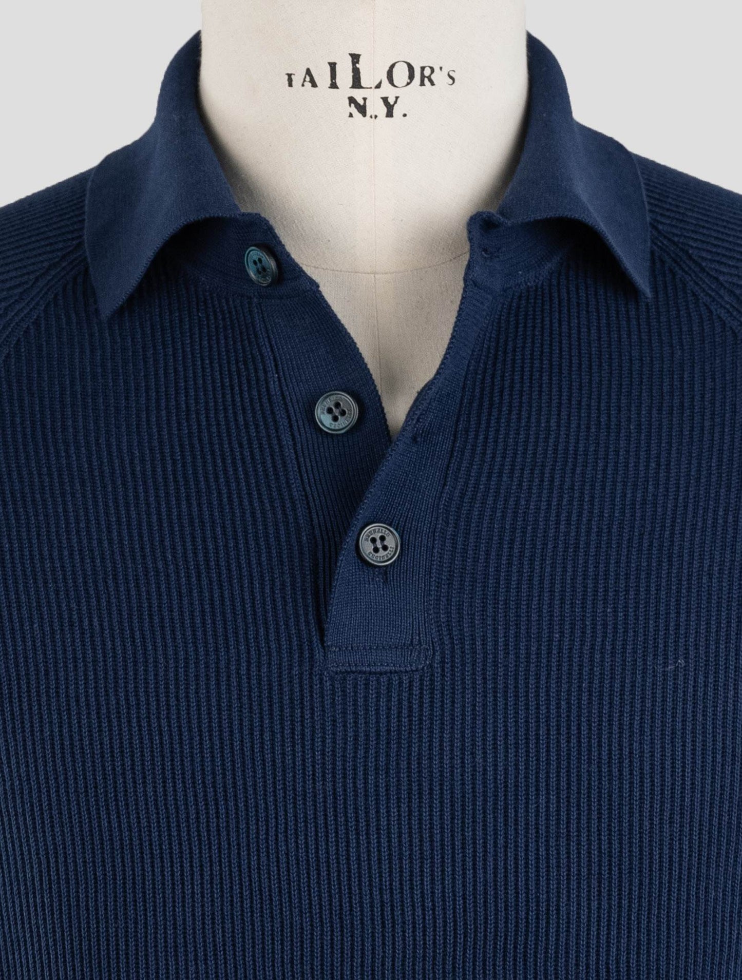 Polo jersey de algodón azul de Brunello Cucinelli